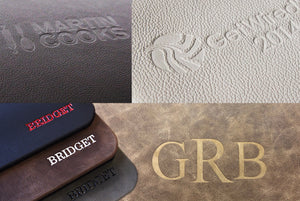 Add emboossed or foil tooled personization to you Desk Pads