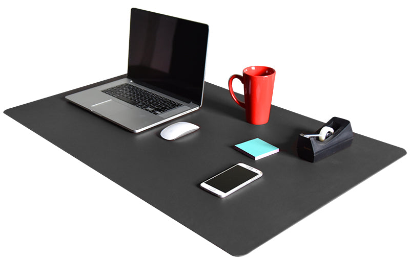 Black Linoleum Desk Pad - Leather Office Accessories